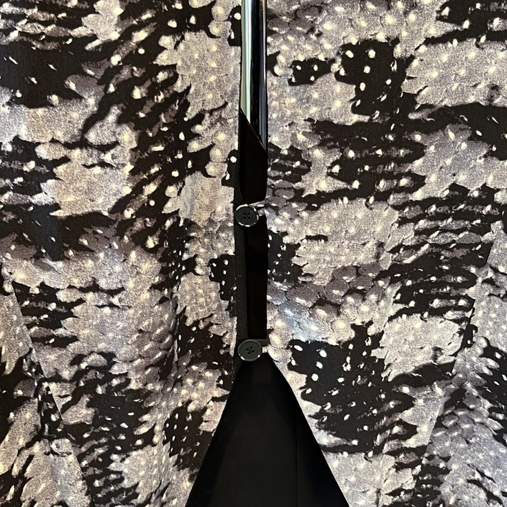 🐠Rebecca Taylor Summer Storm Silk Printed Dress Size 4 gray cutout back - Picture 8 of 8